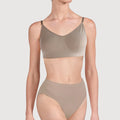 Wholesale Women's Nude Transparent Shoulder Strap Seamless Spandex/Nylon Camisole Dance Bra for Ballet Training Adult Four