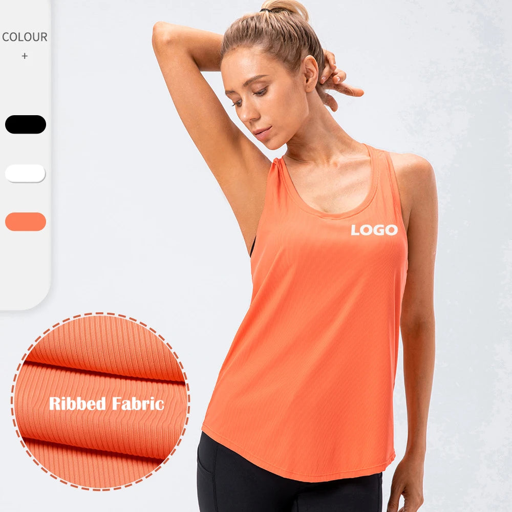 Wholesale Plus Size Lightweight Breathable Regular Fit Racerback Basic Gym Crop Rib Blank Women's Tank Tops