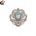 Wedding Silver Tone White Opal Crystals Rhinestone Brooch