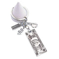 Money Bag Abacus Calculator Accounting Charm Keychain $100 Banknote Keychain Wallet Gift