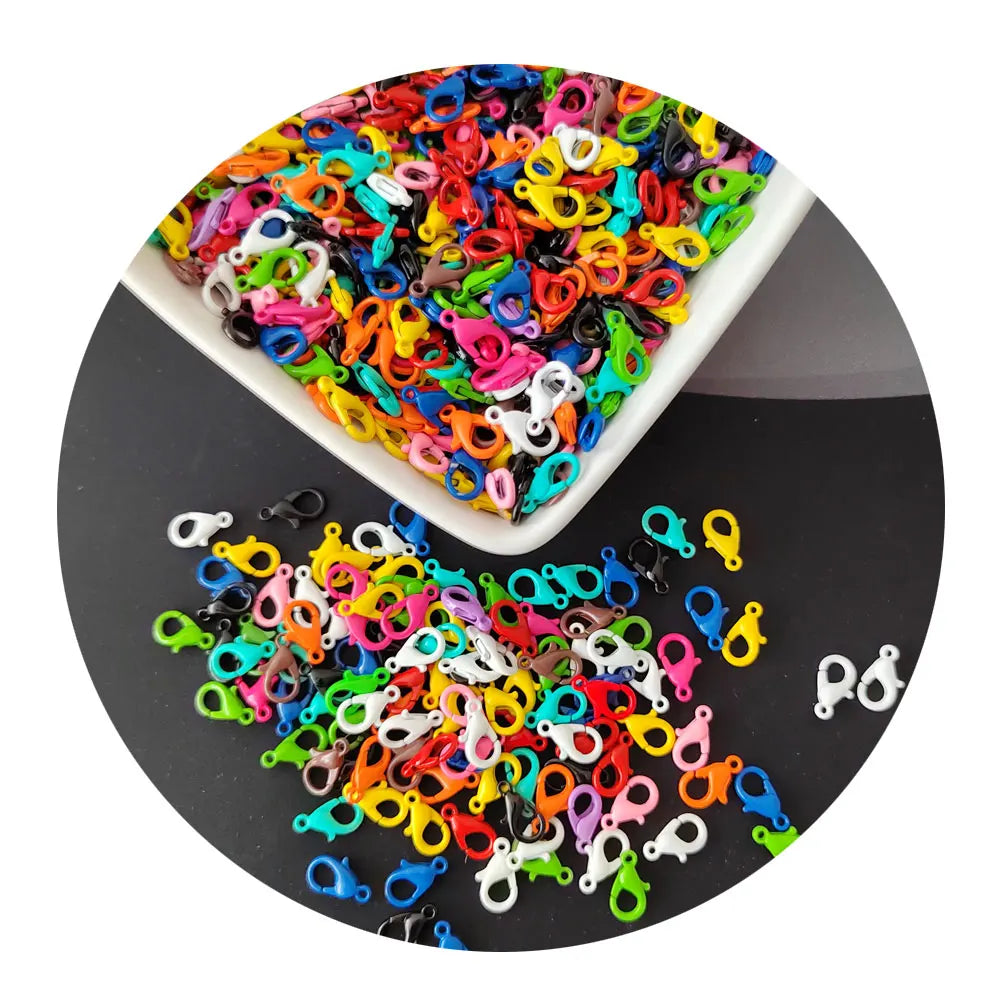 New Fashion Colorful Alloy Open Rings Lobster Clasp Hooks Ball Chains for Jewelry Making Findings Tools Supplies Bracelet Clasp