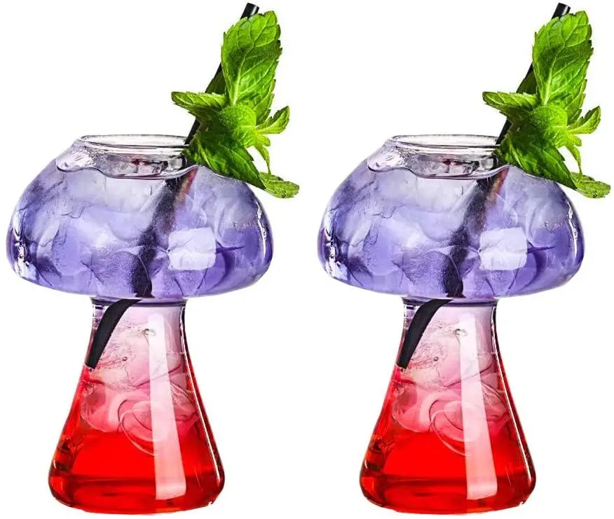 High Quality 250ml Transparent Mushroom-Shape Glass Cups Modern Design MOQ 30pcs for Cocktail Parties and Bar