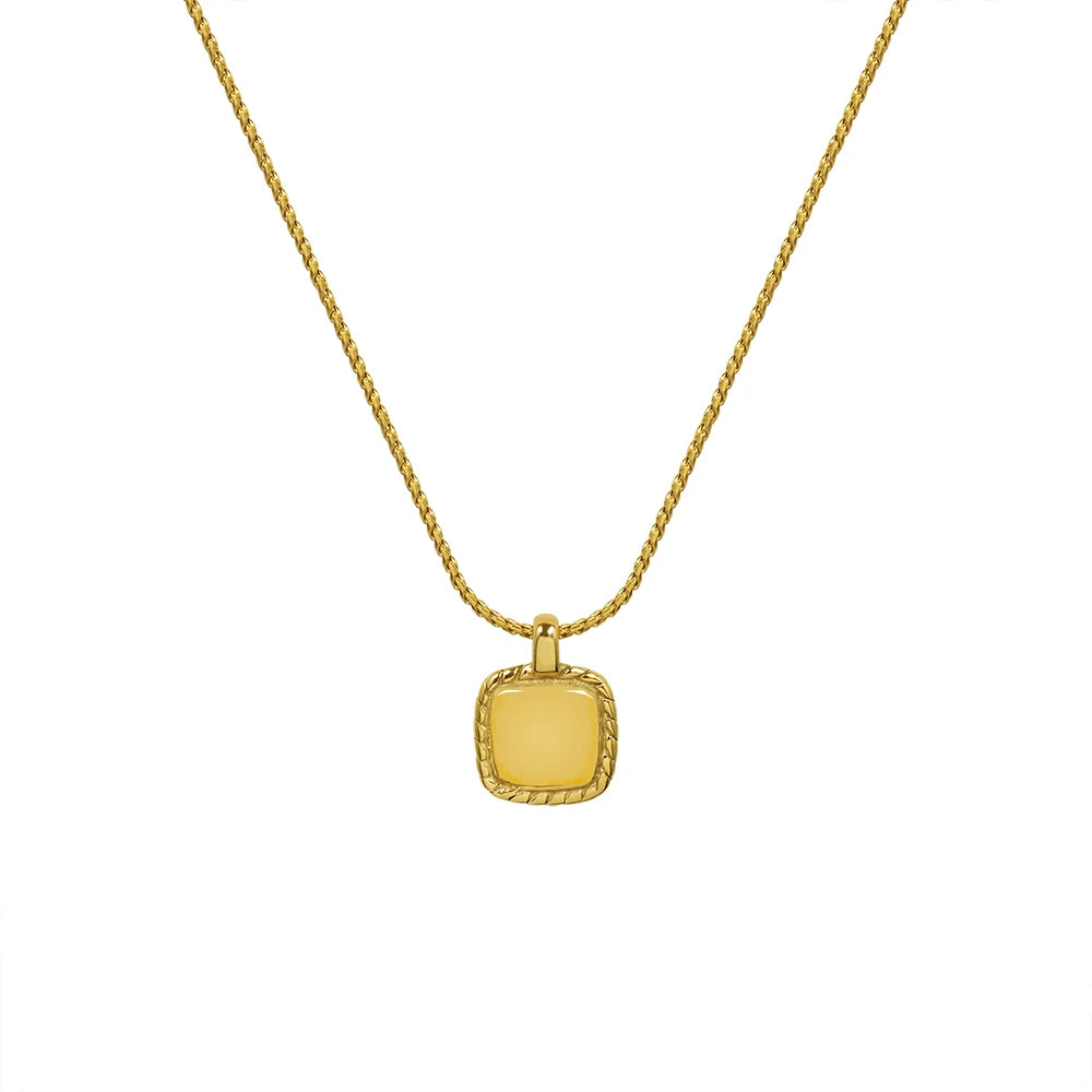 French Style Ins Style Geometry Square Thread Necklace Clavicle Chain Stainless Steel Accessories