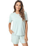 Women's Sleepwear Short Sleeve Women's Pajamas Set Bamboo Loungewear Viscose Pajamas
