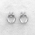 Sterling Silver 7*9mm Semi Mount Stud Earrings Empty Frame Support Blank Setting S925 Base Without Center Stone for DIY Inlay