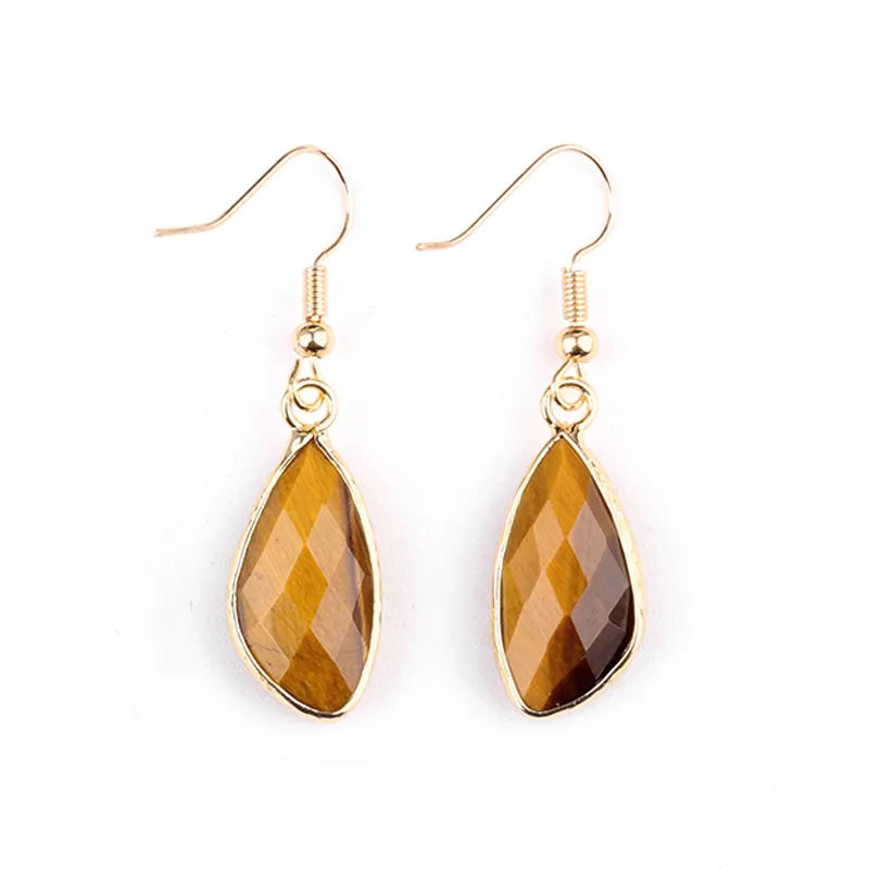 Latest Hot Sale Wholesale Waterdrop Earrings Natural Tiger Eye Earrings for Women Jewelry