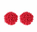 Handmade Seed Beaded Stud Earrings Bohemian Lightweight Wrapped Cluster Rainbow Seed Beads Big Round Earrings for Women Girls