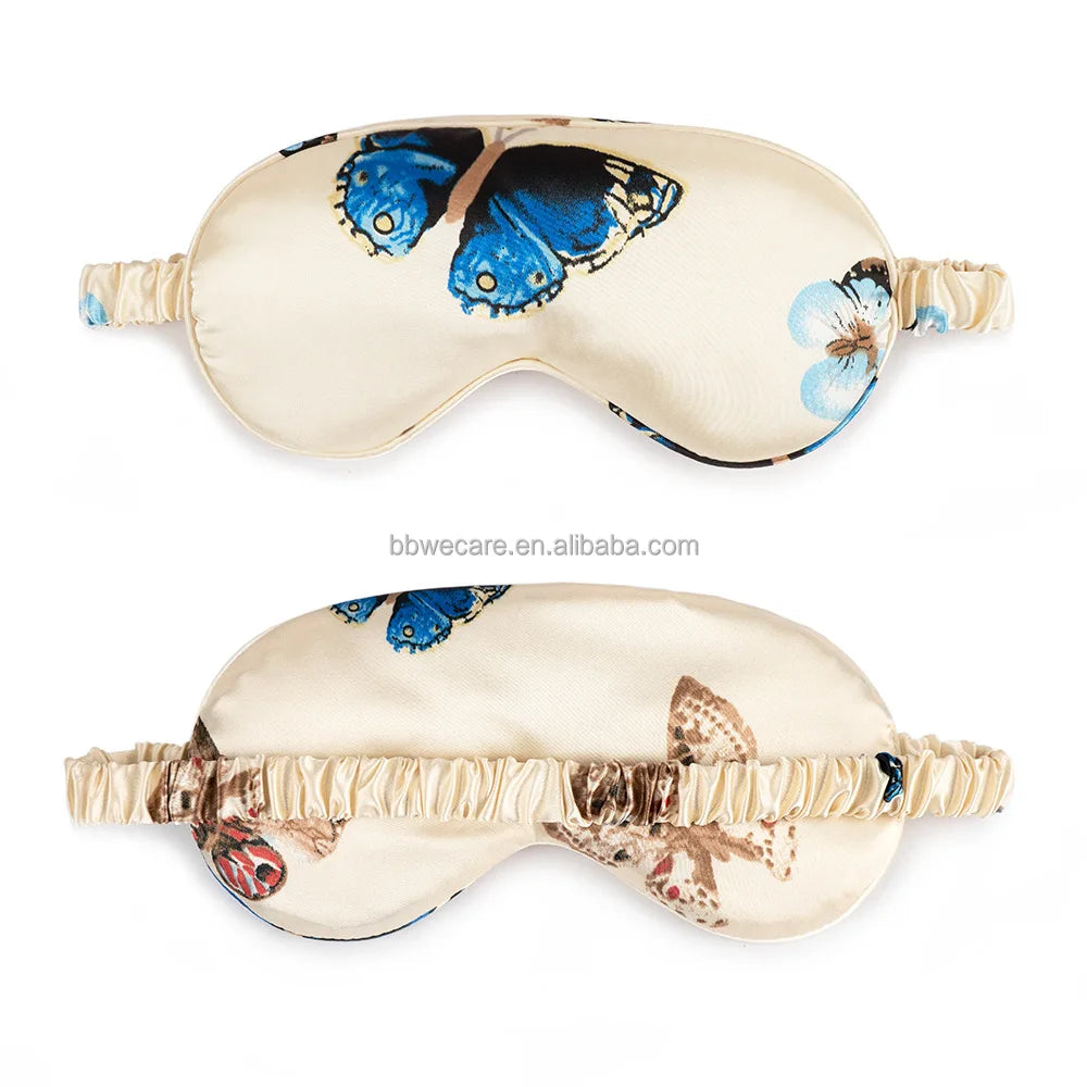 Luxury Satin Silk Eye Mask Custom Patterned Satin Silk Sleep Eyemask