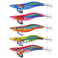 WEIHE 11.5cm 14.2g 5Colors Artificial Squid Lure With Lead Wood Shrim Fishing Bait for Saltwater 3.0#