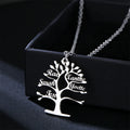 NEWNORTH Name Necklace Stainless Steel Jewelry Personalized Custom Letter Life Tree Pendant Name Couple Necklace Family Gift