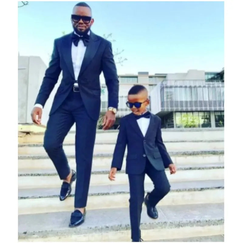 New Arrival Dark Blue Men Suits One Button Top Lapel Custom Made Prom Tuxedo Suits Wedding 2 Pieces Sets (Jacket+Pants)