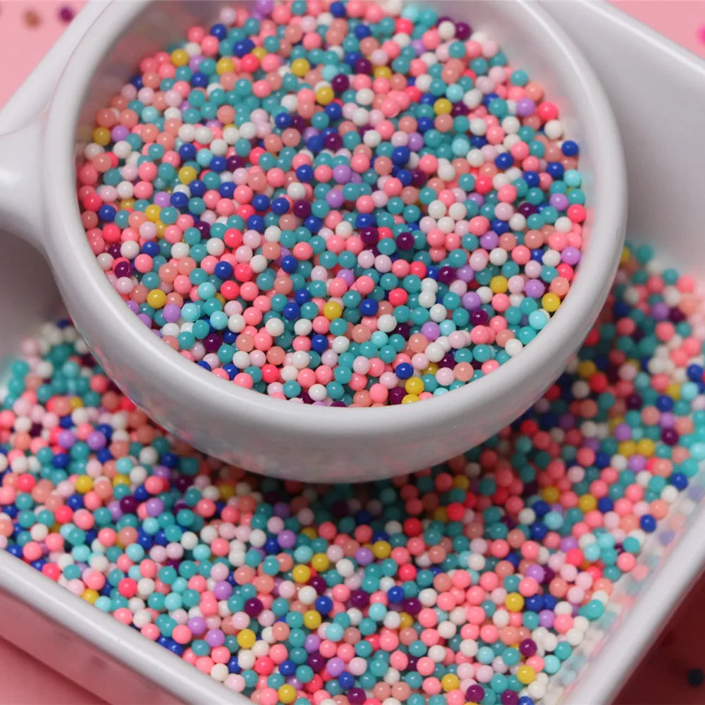 2mm Candy Color No Hole Beads Acrylic Beads for Jewelry Making Handmade Kids Toys DIY
