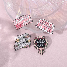 Girl Power Brooches Pins Custom the Future Is Female Metal Soft Enamel Pins Lapel Badges Feminist Cartoon Gifts for Friends