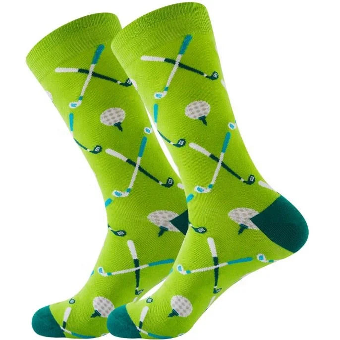 Men Golf Socks Hockey Sport Socks Funny Skiing Fitness New Print Cotton Socks
