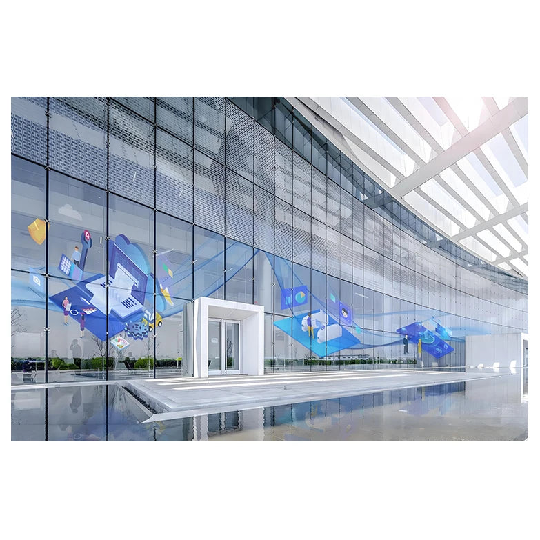 GPXP Transparent LED Wall Advertising Screen 3.91mm Pixel Pitch 5000cd/m High Brightness 2-Year Warranty
