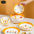 Luxury OEM Customized Flower Ceramic Tableware Ceramic Stoneware New Bone China Dinner Set Dinnerware with Cups Bowls Plates