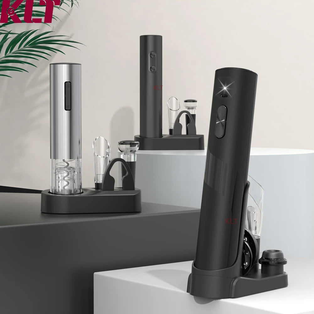 Nice Electric Wine Opener Set Base Style Wine Bottle Opener Corkscrew Kit Gift Set Wine Opener