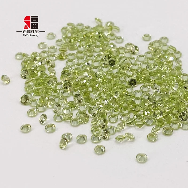 Baifu Jewelry Wholesale Price Round Shape Natural Peridot Stones