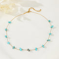 Trendy Style Factory Design Stainless Steel 18K PVD Necklace Irregular Natural Stone Turquoise Link Chain Gold Plated Jewelry