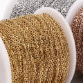 Fashion Flat Cable Chain Stainless Steel Gold PVD Plating Bulk Chain for Necklace Bracelet Jewelry Making