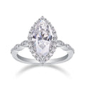 2025 Hot Sale 100% Pass Diamond Test S925 Silver Full Mossanite Rings Marquise Cut Moissanite Ring Moissanite Fashion Ring