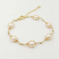 New Fashion Charm Nature Freshwater Pearl Bracelet9-10 mm Near Round Pearlnature White pinkpurpleblack Colorsgold Clasp