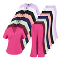 Wholesale Short Sleeve Scrubs Suits Uniforms 4 Way Quick Dry Nurse Hospital Uniforms Flare Pants Scrubs Uniforms Sets for Women