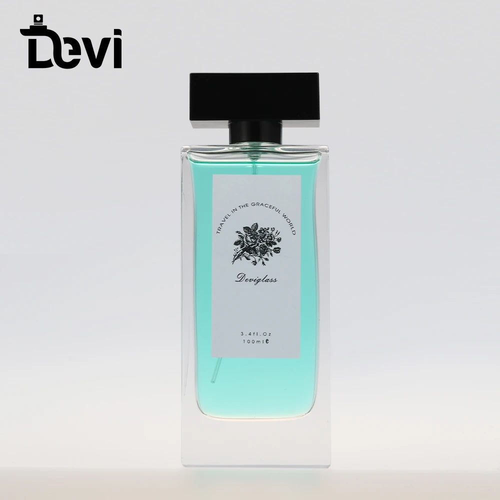 Devi Wholesale Private Brand 15ml 30ml 50ml 100ml Luxury Empty Perfume Glass Bottles with Hot Stamping and Carton Packing