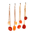Joyas Custom Long Chain Irregular Natural Stone Drop Geometric Earrings Stainless Steel Fashion Pendientes Stone Earrings