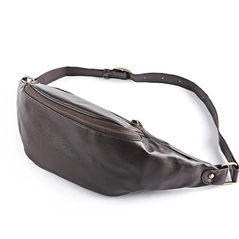 2026  PU Leather Small  Outdoor Casual Small Sling Belt Fanny Pack Hip Waist Bag for  Men Man