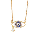 New Factory Supply Zircon Eye Necklace 18K Gold Plate Brass Metal Eye Necklace for Women