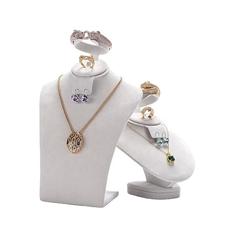 New 4 in 1 Necklace Bracelet Earring Ring Jewelry Display Stand Multifunctional Display Props Velvet for Jewelry Shop Window