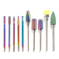 Manicure Cuticle Electric Nail Drill Bit 10 in 1 Drills Milling Cutter for Manicure Remove Gel Acrylics Nails Accessories