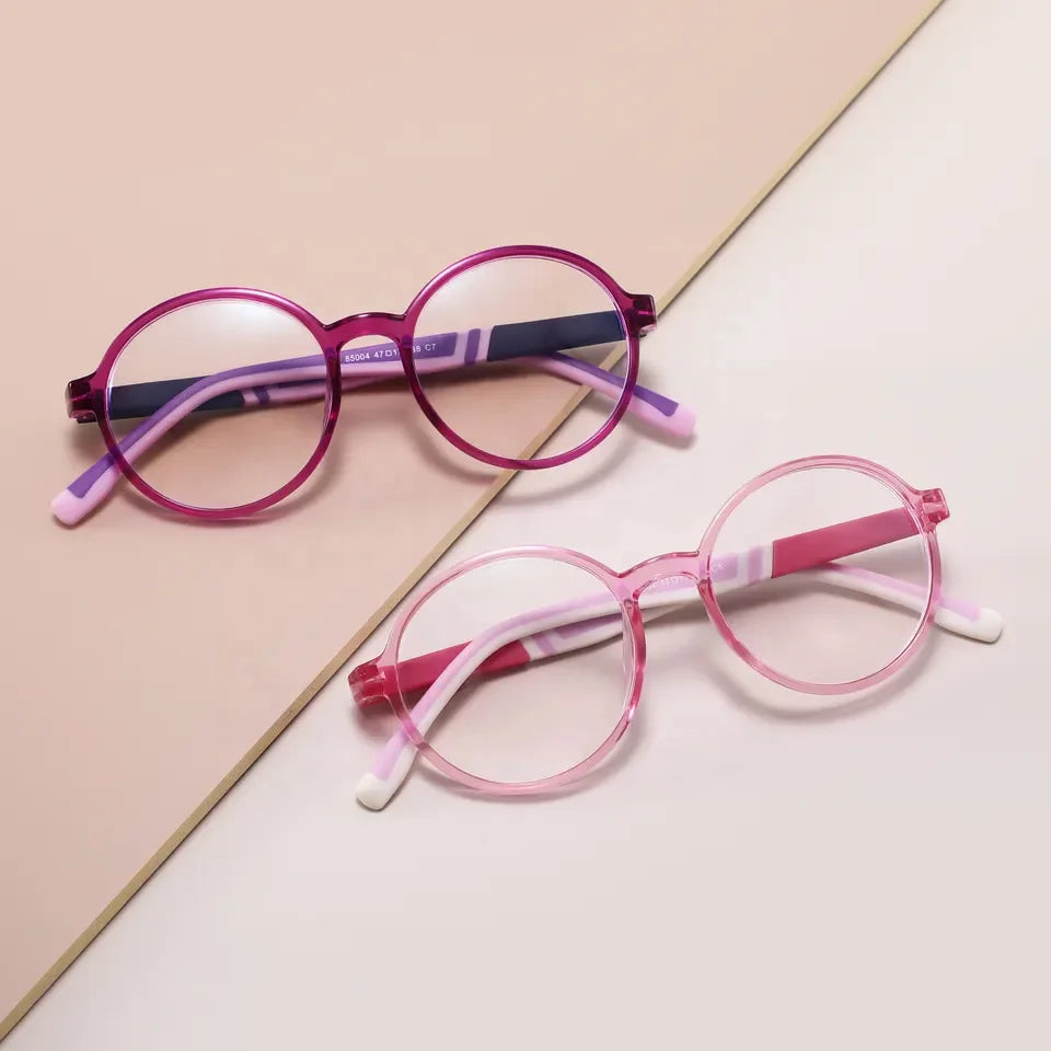 Custom Logo Fashion Computer Anti Blue Light Blocking Glasses Round Optical Spectacle TR90 Eyeglasses Frames for Kids