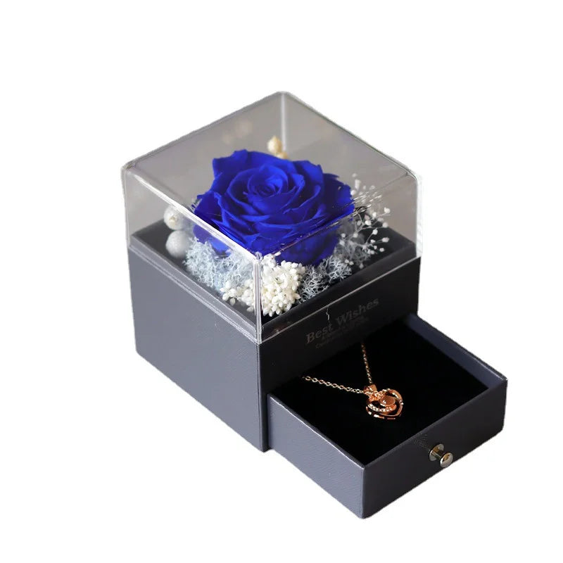 Eternal Rose Jewelry Box Eternal Flower Moss Bear Jewelry Box Valentine's Day Gift 2025