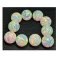 HQ Gems Opal Stone 3-12mm Full Hole Ball Created Opal Beads White Fire Opal Price Per Gram