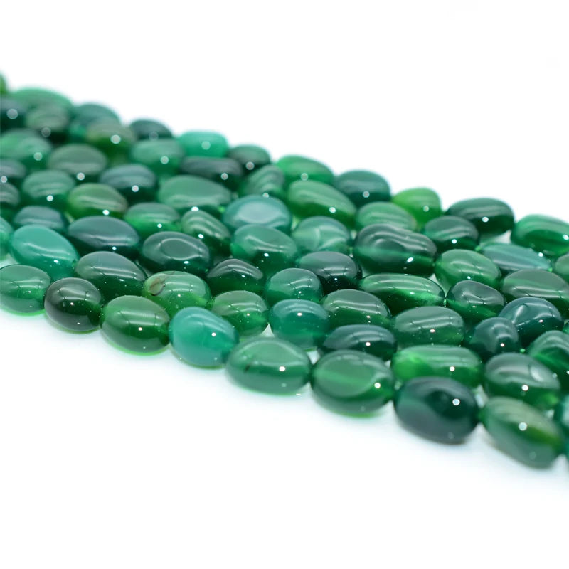 Wholesale Natural Green Agate Loose Gemstone Beads 6*8/8*10mm Stone Beads for DIY Jewelry