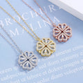 4 Leaf Clover Necklace 925 Sterling Silver Micro Paved Zirconia Trendy Heart Style Lucky Four Leaf Clover Pendant