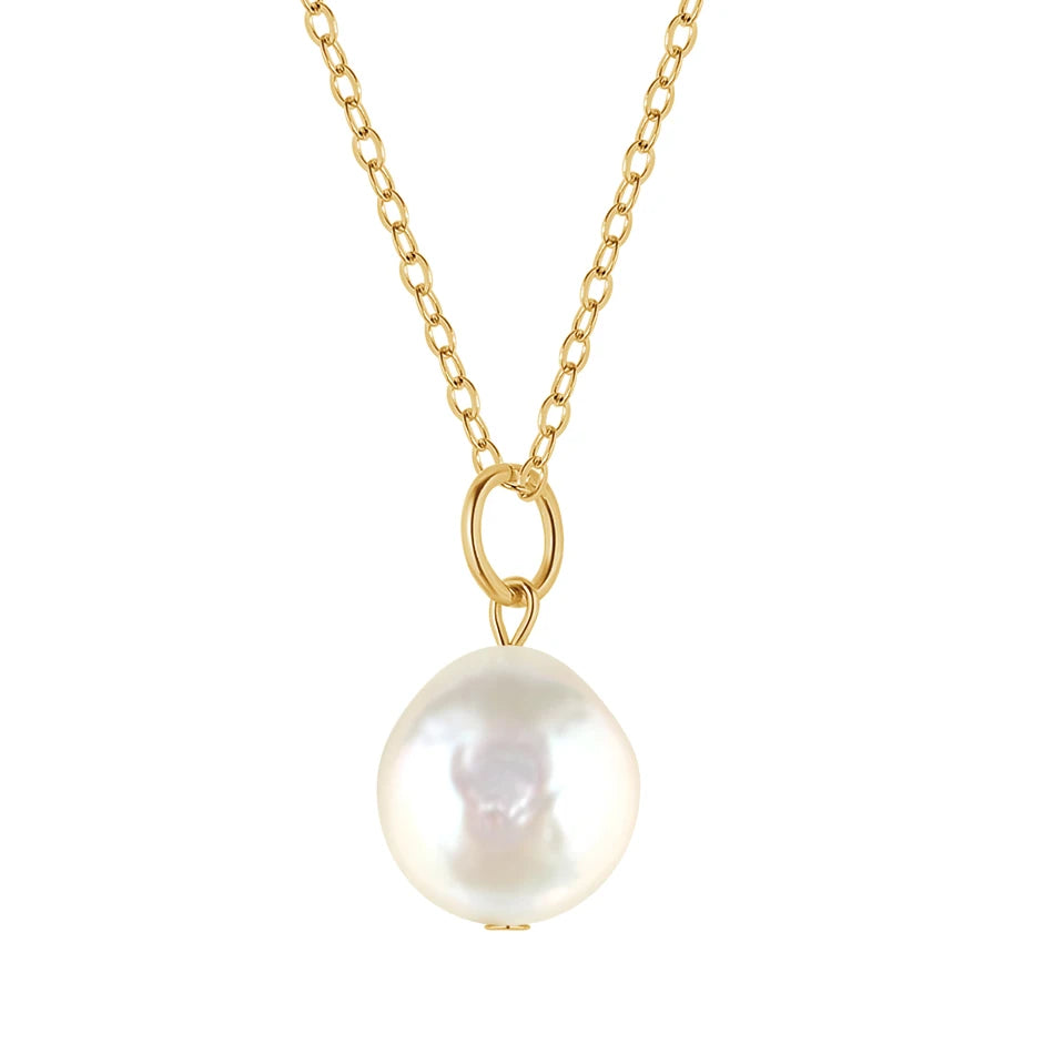 New Design Wholesaler 925 Sterling Silver Freshwater Pearl Necklace 18k Gold Plated Natural Pearl Necklace for Lady