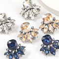 HOVANCI Small Crystal Star Earrings 5 Glass Crystal Round Palace Oversized Fashion Stud Earrings