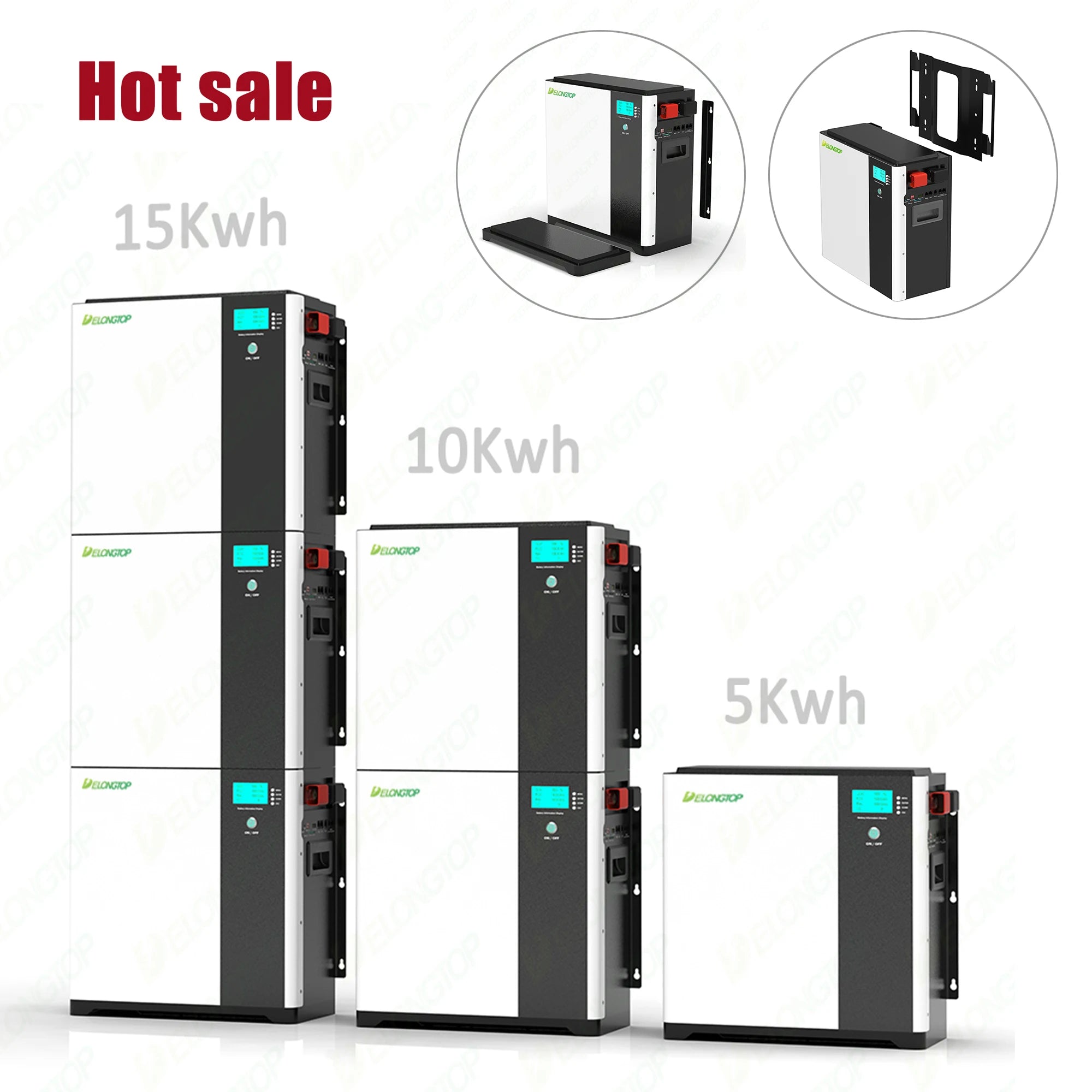 51.2V 100Ah 200Ah 300Ah Wall Mounted Lifepo4 Energy Powerwall 5kwh 10kwh 15kwh Lithium Solar System Home Storage Battery