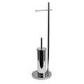 HANGSHAU Fashion Design Metal Waterproof Stainless Steel Free Standing Toilet Paper Roll Holder Set Combo