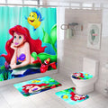 Customized Photo Waterproof Shower Curtain Sets 4 Pieces Mermaid Shower Curtain/