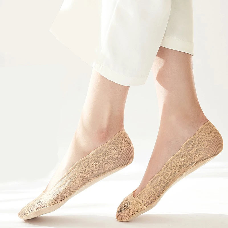Women Fashion Lace Socks No Show  Wholesale Summer Women Socks Non Slip Breathable Socks
