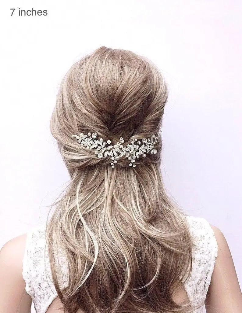 Bridal Hair Comb Silver Flower Hair Comb Wedding Bridal Hair Accessories