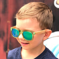Wholesale Wooden Bamboo Children Kids Polarized Anti-UV with Engraved Logo Print Wood Sunglasses Polarized for Girl Boys