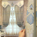 European Luxury Embroidered Curtain for Bedroom and Living Room Blackout CurtainGrommet Top