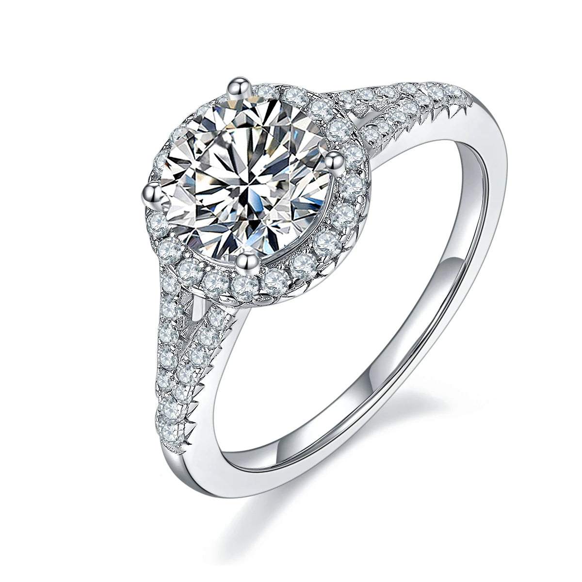 Professional Factory  Carat Moissanite Diamond Ring 18k 925 Moissanite Ring 1.5 Carats for Girl Women