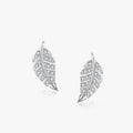 Ailmay Top Quality Real 925 Sterling Silver Fashion Leaves Stud Earrings Sparkling CZ Fine Female Fashion Jewelry