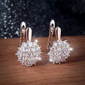 Luxurious Atmospheric Sunflower Filled with Synthetic Zirconia Decoration Earrings Bridesmaid Gifts Gifts for Wife N2012011